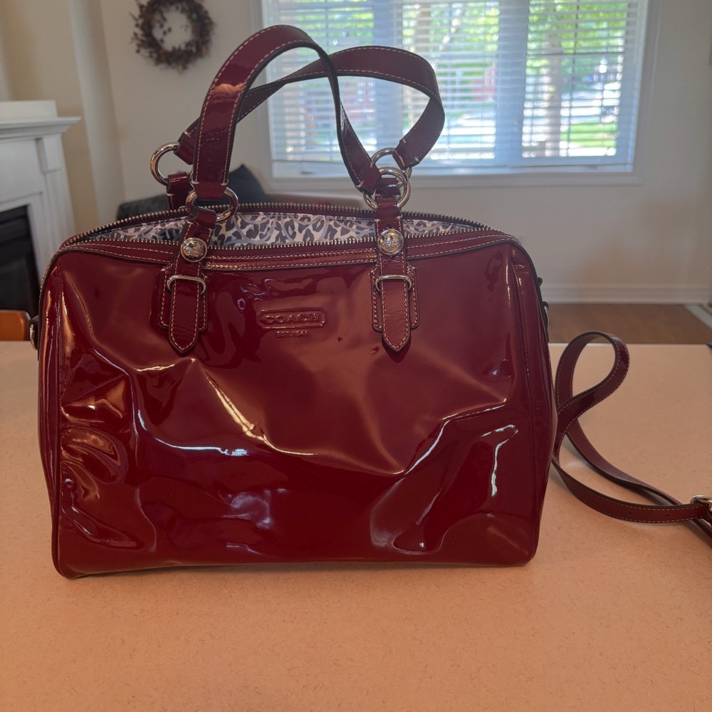 Coach Red Patent Leather Satchel
